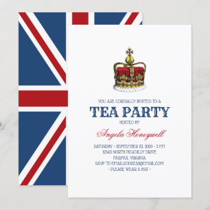 Convites Tea party real da coroa da bandeira BRITÂNICA