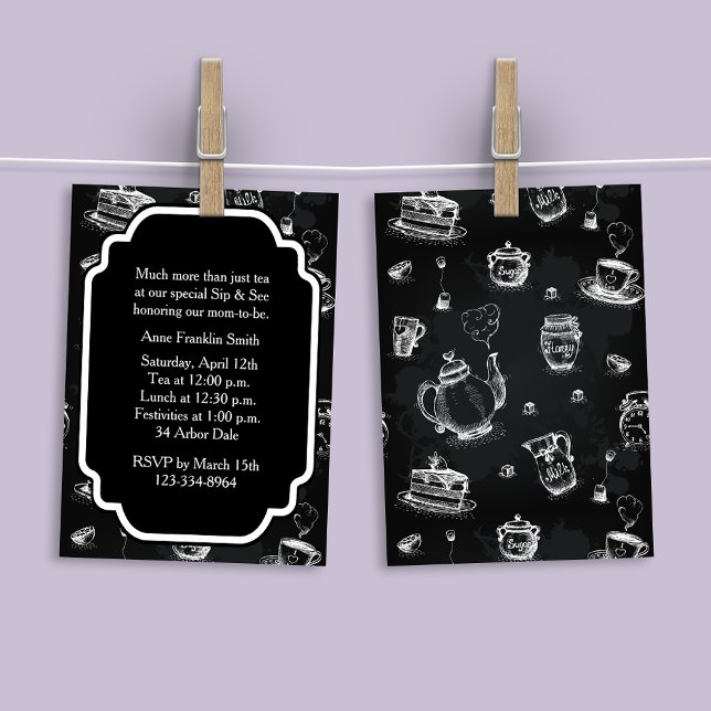 Convites Tea Time Black (Criador carregado)