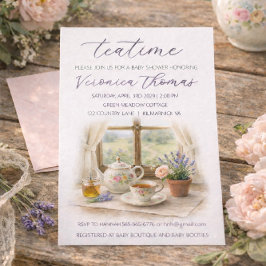 Convites Tea Time Party Sweet Baby Shower Invitation