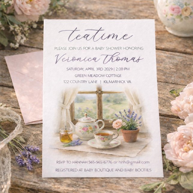 Convites Tea Time Party Sweet Baby Shower Invitation (Criador carregado)