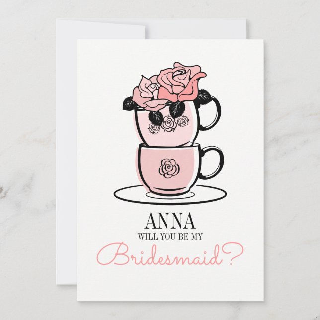 Convites Tea Você Será Minha Carta De Bridesmaid (Frente)