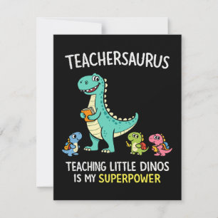 Convites Teachersaurus humor de professor com pequenos dino