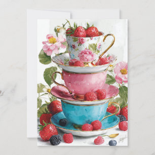 Convites Teacup Whimsy   Charme Reproduzido