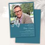 Convites Teal 50th Birthday Photo<br><div class="desc">Foto de moderno e minimalista teal 50 convite de aniversário para uma festa de aniversário divertida. A idade pode ser alterada. Este convite é simples e elegante, convite de aniversário para homens e mulheres. A cor de fundo do teal pode ser alterada para qualquer cor de sua escolha usando a...</div>