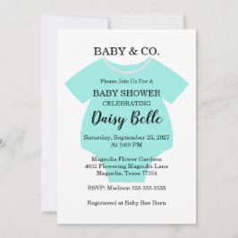 Convites Teal Baby & Co. Baby Shower 