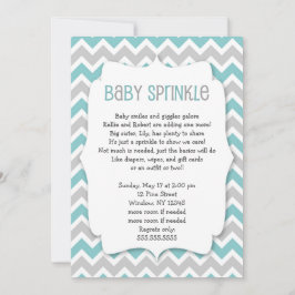 Convites Teal Baby Sprinkle / chá de fraldas de gênero neut