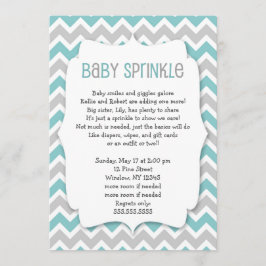 Convites Teal Baby Sprinkle / chá de fraldas de gênero neut