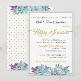 Convites Teal Blue Buquê Wedding Suite Party