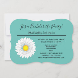 Convites Teal Bonito Pequena Festa de solteira de margarida