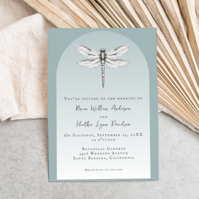 Convites Teal Dragonfly Wedding (Teal Dragonfly Wedding Invitation)