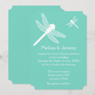 Convites Teal Dragonfly Wedding