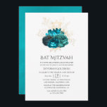 Convites Teal e Dourado Bat Mitzvah<br><div class="desc">Turquesa - o teal e a vintage bat mitzvah dourado convidam para serem rápida e facilmente personalizados de acordo com as especificações do seu evento.</div>