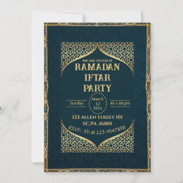 Convites Teal e Dourado Partido Islâmico Islâmico Ramadã If