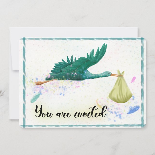 Convites teal green invite (Frente)