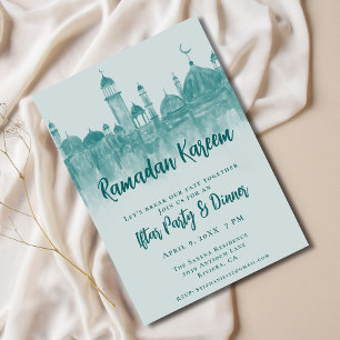 Convites Teal Green - Mesquita Ramadan Iftar - Partido do J