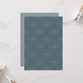 Convites Teal Imprimível Tapeçaria Rococo Mandala Ogee Dama