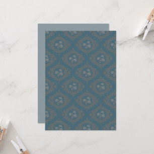 Convites Teal Imprimível Tapeçaria Rococo Mandala Ogee Dama
