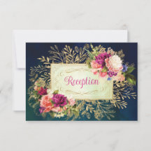 Teal, Marinho, Dourada Prata de Casamento Floral