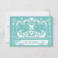 Teal Mexicano Fantail Doves Papel Picado RSVP