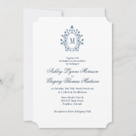Convites Teal Monogram Wedding Invitation