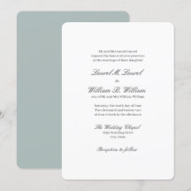 Teal Parents of the Bride Wedding Invitation