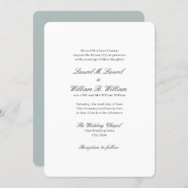 Convites Teal Parents of the Bride Wedding Invitation