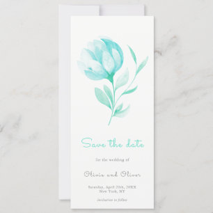 Convites Teal Peonies Salvar a Data