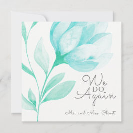 Convites Teal Peonies Vow Renewal 10 anos