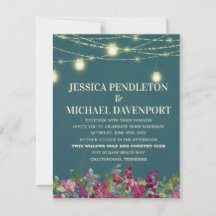 Teal Plum Purple Floral Lights Casamento