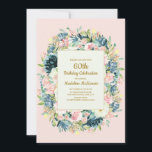 Convites Teal rosa Vintage Floral Women's 60th Birthday<br><div class="desc">Elegante cor-de-rosa-pincel e creme de marfim aqucolor floral vintage 60º convite de aniversário para mulheres. O texto deste cartão é completamente personalizável,  por isso é design para qualquer pessoa de qualquer idade ou para qualquer ocasião especial. Entre em contato comigo para obter assistência.</div>