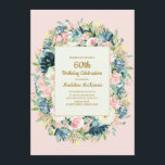 Convites Teal rosa Vintage Floral Women's 60th Birthday<br><div class="desc">Elegante cor-de-rosa-pincel e creme de marfim aqucolor floral vintage 60º convite de aniversário para mulheres. O texto deste cartão é completamente personalizável,  por isso é design para qualquer pessoa de qualquer idade ou para qualquer ocasião especial. Entre em contato comigo para obter assistência.</div>