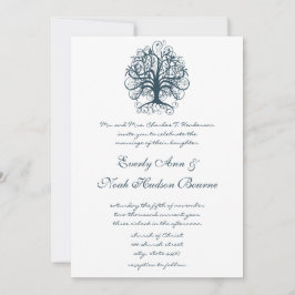 Convites Teal Swirl Tree Roots of Love Casamento