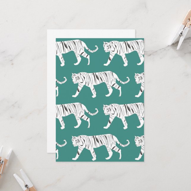 Convites Teal Tiger (Frente/Verso In Situ)