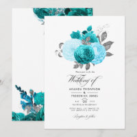 Teal - Turquesa e Casamento Floral de Prata