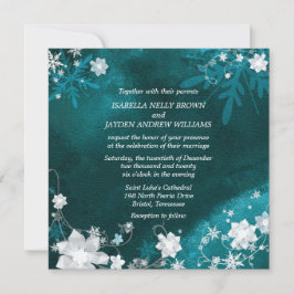 Convites Teal White Frosty Casamento no inverno