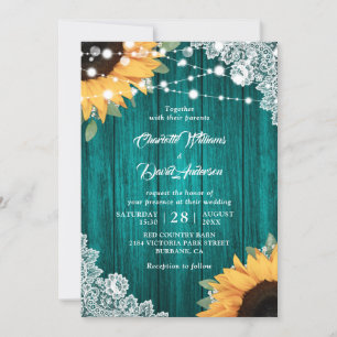 Convites Teal Wood Lace Eucalyptus Luz Casamento De Girasso