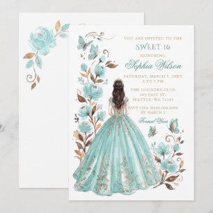 Convites Téália Borboleta Floral Princesa Doce 16