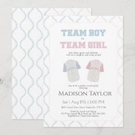 Convites Team Boy vs Team Girl Baseball Gender Reveal 