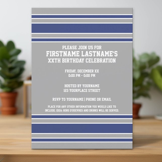 Convites Team Jersey com nome e número personalizados (Custom Invitation with Download Option)