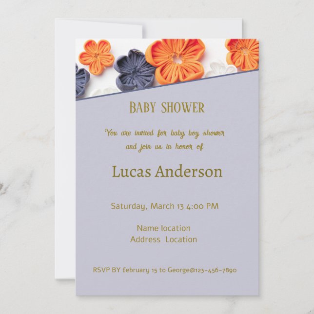 Convites tecidos de costura de primavera manual flores lara (Frente)