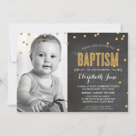 Convites Teclado bucal de dourado do PHOTO BAPTISM