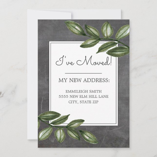 Convites Teclado Verde deixa o endereço de mudança (Frente)