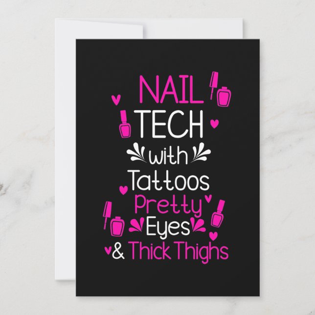 Convites Técnico de Unhas Com Tatuagens (Frente)