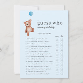 Convites Teddy Bear Adivinha Quem Joga O Chá de fraldas