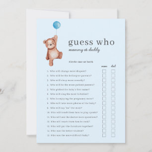 Convites Teddy Bear Adivinha Quem Joga O Chá de fraldas