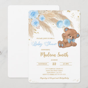 Convites Teddy Bear Baby Shower