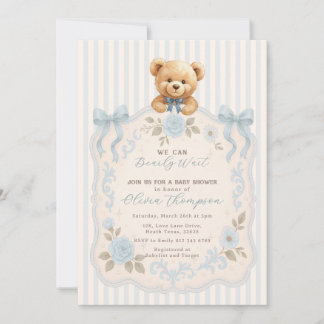 Convites Teddy Bear Baby Shower Invitation