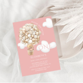 Convites Teddy Bear Balões primeiro aniversario