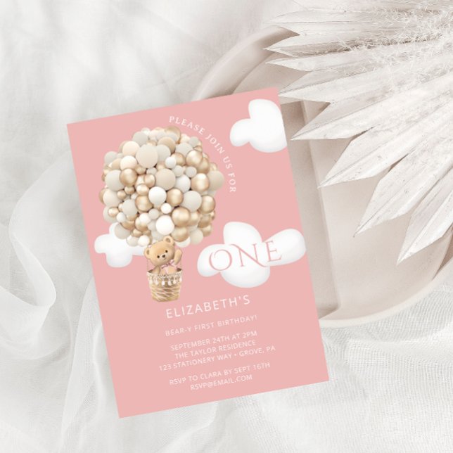 Convites Teddy Bear Balões primeiro aniversario (Criador carregado)