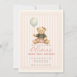 Convites Teddy Bear Birthday Invitation